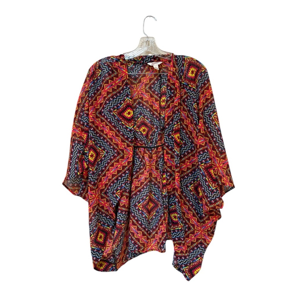 Boho Southwestern Geometric Kimono Cardigan L Desert Festival Eclectic